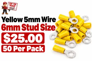 Yellow 5mm Wire  6mm Stud Size